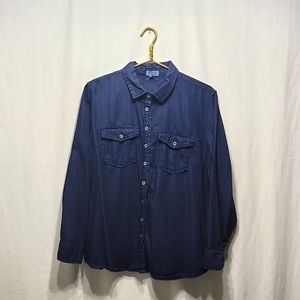 Blue Cotton Button-Down